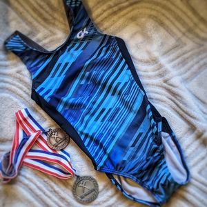 GK Elite Strappy Back Blue Leotard